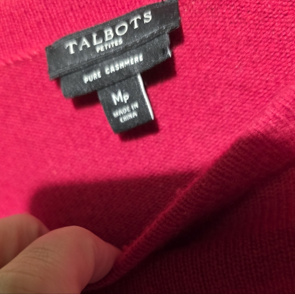 Talbots Pure Cashmere Size Medium EUC Red Sweater PTP 20 Length 23 Medium P - Picture 4 of 4
